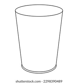 plastic glass line vector illustration,isolated on white background,top view