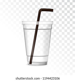 Plastic glass on a transparent background vector illustration