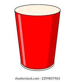 plastic glass vector illustration,isolated on white background,top view