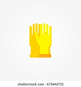 Plastic Gloves. Laundry Service Template Design Vector Illustration