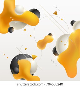 Plastic golden shapes. Abstract background