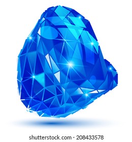 Plastic grain colorful dimensional geometric object, sparkling dotted gemstone element.