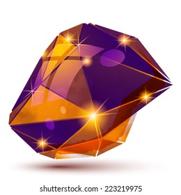 Plastic grain colorful dimensional geometric object, sparkling dotted element.