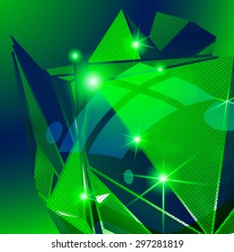 Plastic grain fond, emerald dimensional geometric template, sparkling synthetic dotted background.