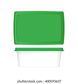 Plastic green square cup for mockup