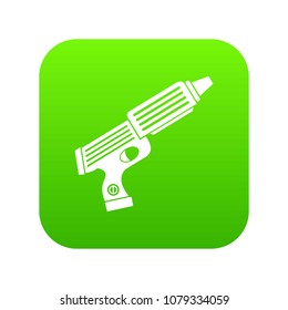 Plastic gun toy icon digital green for any design isolated on white vector illustration