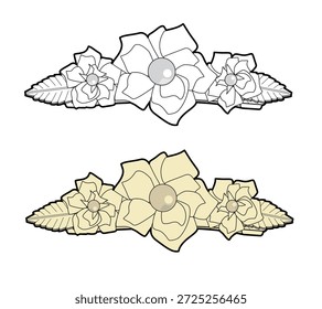 Plastic hair claw design technical flat sketch vector mockup template.