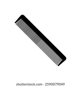 Plastic hair comb symbol and glyph design on a white background