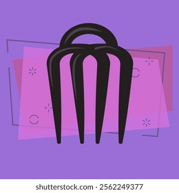 Plastic hair pick flat illustration. Hair grip, decoration, hairdo. Hair accessories concept. Vector illustration can be used for topics like fashion, hair salon, beauty