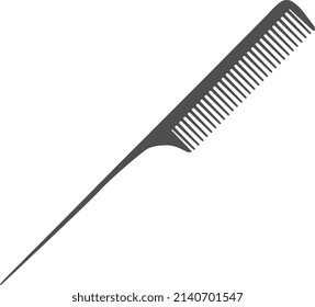 Plastic hairbrush icon. Rattail comb. Hairdresser symbol