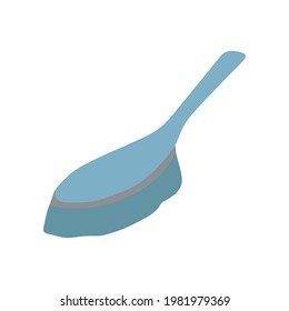 Plastic hand brush with bristles icon. Can be used as a symbol or sign. Cleaning service concept. Stock vector illustration isolated on white background. Flat cleaning item, simple blue handle brush