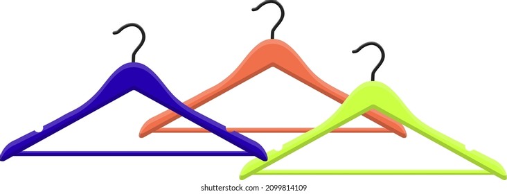 Percha plástica, ilustración, vector sobre un fondo blanco.