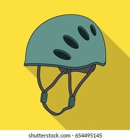 Plastic helmet climber.Mountaineering single icon in flat style vector symbol stock illustration web.