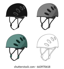 Plastic helmet climber.Mountaineering single icon in cartoon style vector symbol stock illustration web.