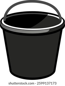 Plastic household bucket on a white background  