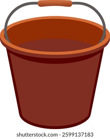 Plastic household bucket on a white background  