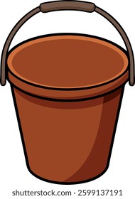 Plastic household bucket on a white background  