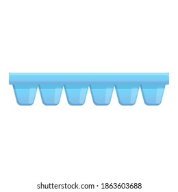 Plastic ice cube tray icon. Cartoon of plastic ice cube tray vector icon for web design isolated on white background