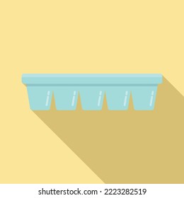 Plastic ice cube tray icon flat vector. Water container. Form maker