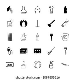 Plastic icon. collection of 25 plastic filled and outline icons such as barber brush, shaving brush, card, bottle, mop, dustpan. editable plastic icons for web and mobile.