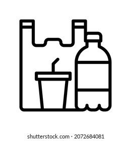 Icono de plástico, Icono de estilo de línea ilustración vectorial, Adecuado para sitio web, aplicación móvil, impresión, presentación, infografía y cualquier otro proyecto.