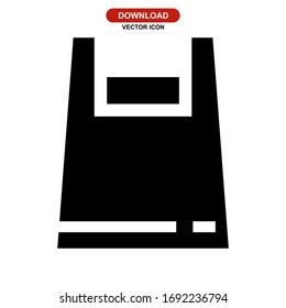 Icono de plástico o logotipo símbolo de signo aislado Ilustración vectorial - Iconos vectoriales de estilo negro de alta calidad
