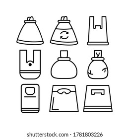Plastiksymbol oder Logo einzeln auf Zeichen, Vektorgrafik - Sammlung von VektorsymbSymbolen mit hoher Qualität, schwarz-schwarz-Stil
