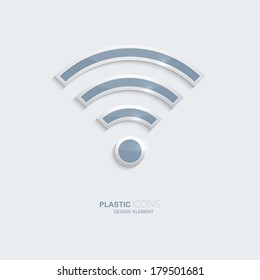 Plastic icon symbol wi-fi  zone.