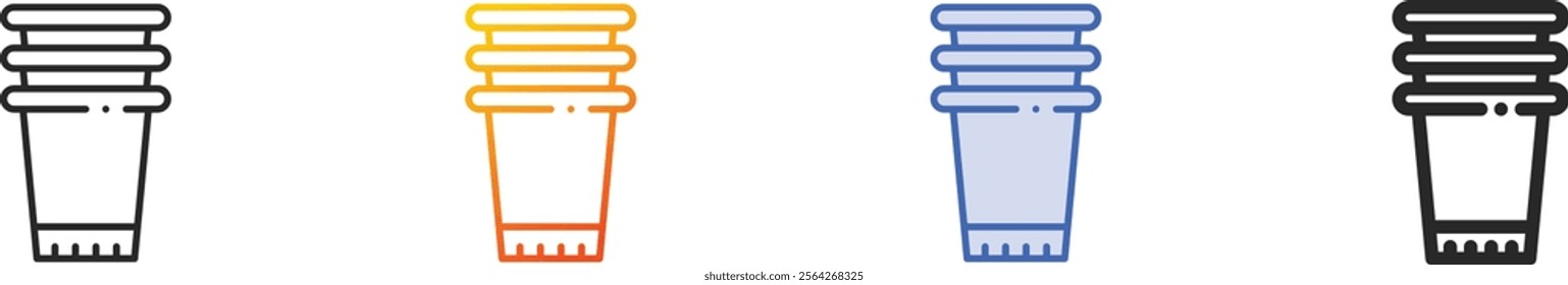 plastic icon.Thin Linear, Gradient, Blue Stroke and bold Style Design Isolated On White Background
