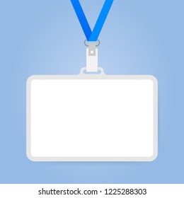 Plastic ID Badge with holder for name tag. Vector stock illustrations
