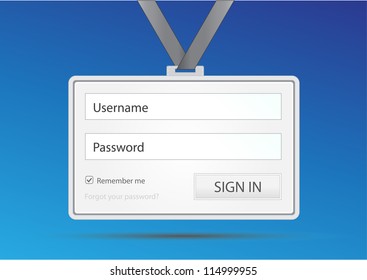 Vektor Stok Member Login Form On Id Plastic (Tanpa Royalti) 217318534.