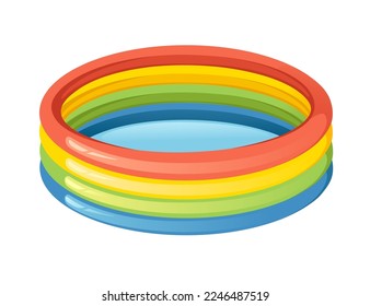 Plastic inflatable pool vector illustration isolated on white background