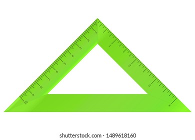 Plastic Isosceles Triangle With Metric And Imperial Units Ruler Scale