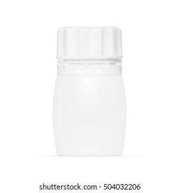 Plastic Jar With Cap On White Background. EPS10 Vector