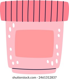 Plastic Jar With Cosmetics Vector Illustration