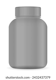 Plastic jar on a white background. Vector illustration.