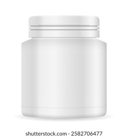 Plastic jar on a white background. Vector illustration.