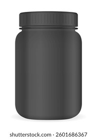 Plastic jar on a white background. Vector illustration.