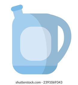 plastic jerry can in gray-blue color, flat, isolated object on a white background, vector illustration, eps