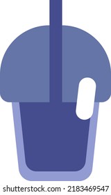 Plastic juice cup, illustration, vector on a white background.