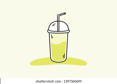 Plastic Juice Cup, suitable for logo or icon, easy to change the color