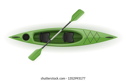 plastic kayak for fishing and tourism vector illustration isolated on white background