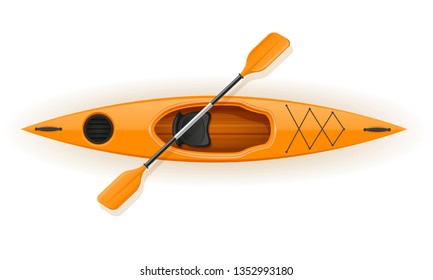 plastic kayak for fishing and tourism vector illustration isolated on white background