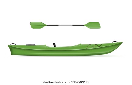 plastic kayak for fishing and tourism vector illustration isolated on white background