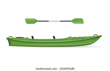plastic kayak for fishing and tourism vector illustration isolated on white background