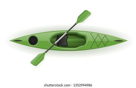 plastic kayak for fishing and tourism vector illustration isolated on white background
