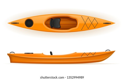 plastic kayak for fishing and tourism vector illustration isolated on white background