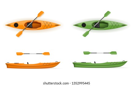 plastic kayak for fishing and tourism vector illustration isolated on white background