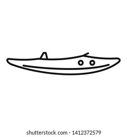 Plastic kayak icon. Outline plastic kayak vector icon for web design isolated on white background
