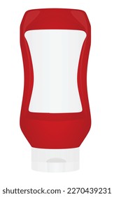 Plastic ketchup bottle, vector illustration